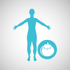 silhouette man food tomato vegetable design vector illustration eps 10