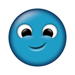 face circle emoticon kawaii style vector illustration design