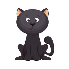 cute cat mascot icon vector illustration design