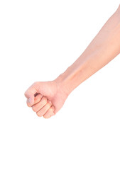 Man arm with blood veins on white background, health care and me