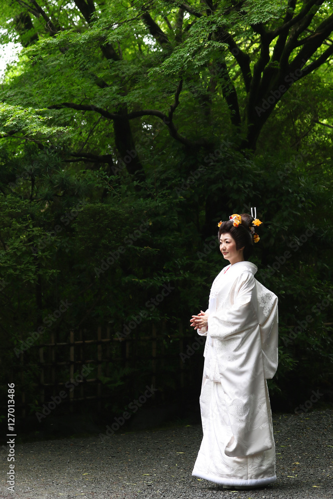 Wall mural traditional wedding dress of japan