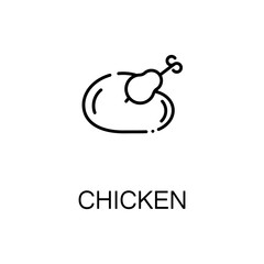 Chiken flat icon or logo for web design.