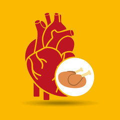 food healthy heart chicken concept design icon vector illustration eps 10