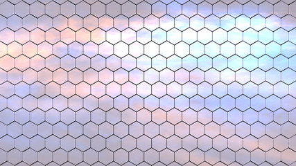 3d rendering colorful hexagon pattern with nice color