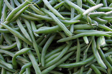 Raw green beans tangled pile pattern