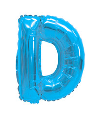 letter d from a balloon light blue