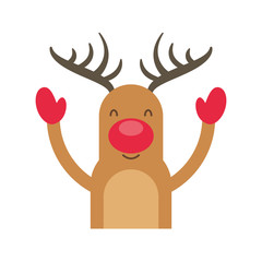 reindeer winter clothes icon vector illustration design