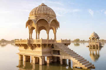 Crédence de cuisine en verre imprimé Inde Gadi Sagar - lac artificiel à Jaisalmer, Rajasthan, Inde
