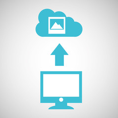 computer connected cloud image gallery vector illustration eps 10