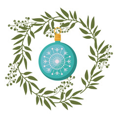 Sphere inside crown icon. Christmas season decoration and celebration theme. Isolated design. Vector illustration