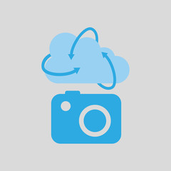 cloud technology camera image media icon vector illustration eps 10