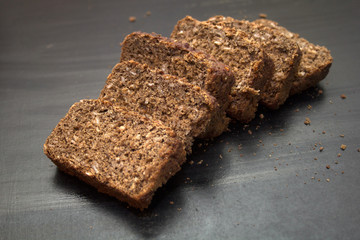 black bread on a black background