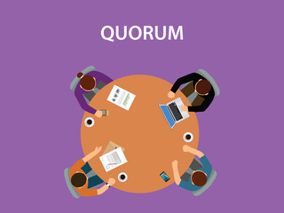 quorum concept illustration with team business people discuss together