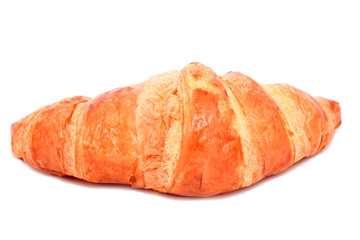 Fresh simple croissant isolated on white