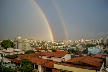 Naklejka na ściany i meble Arco Íris duplo em Belo Horizonte, Minas Gerais
