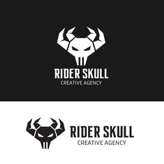 Rider skull logo, skull logo template.
