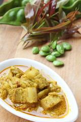 Pork curry with coconut milk, bamboo shoots
