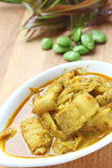 Pork curry with coconut milk, bamboo shoots