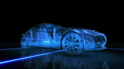 Photo sur Aluminium Voitures rapides Abstract 3D Car Animation