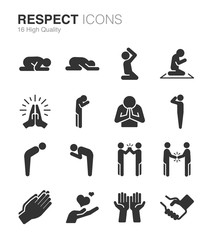 Respect, reverence and veneration icons
