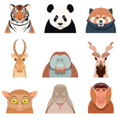 Flat set of asian animals © amplion