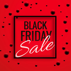 black friday sale banner poster with red background and dots