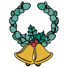 Bell icon. Christmas season decoration and celebration theme. Isolated design. Vector illustration