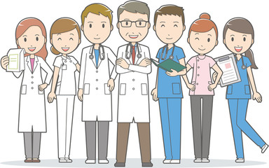 Doctors and other hospital staff