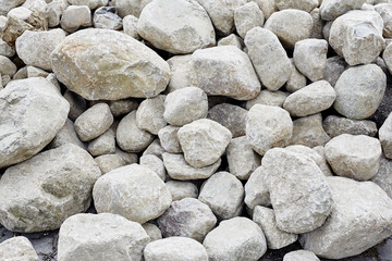 a heap of white stones