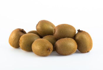 Kiwi fruit group on white background