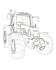 Outlines of the agricultural tractor