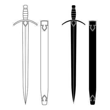 Set of swords with scabbard