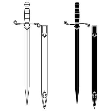 Set of swords with scabbard