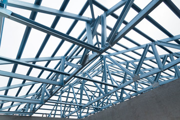 Structure of steel roof.