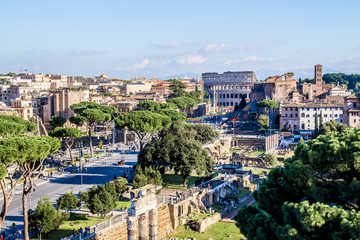 Naklejka na ściany i meble Cityscape of Rome, Italy
