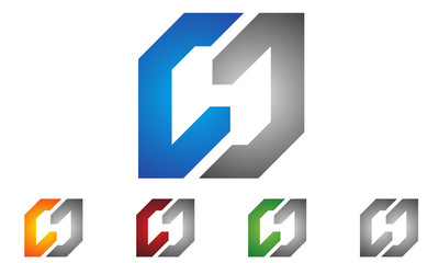 C J letter, H logo design