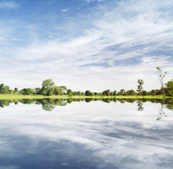 landscape with flood waters
