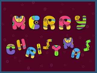 Fototapeta premium Merry Christmas. Vintage greeting card.