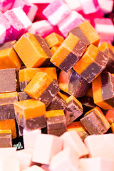 Delicacies on food market