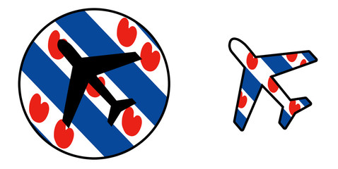 Nation flag - Airplane isolated - Friesland