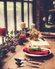 Christmas Family Dinner Table Concept