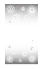 Postcards with elements of snowflakes in silver. Silver glitter. Postcard for congratulations on Christmas. New Year.