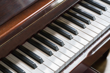 Piano keyboard of close-up
