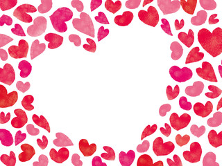 ハート　水彩イラスト