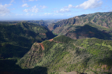 aerial view of waimea canyon