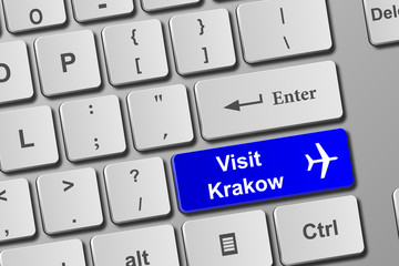 Visit Krakow blue keyboard button