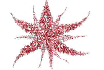 Frohe Weihnachten: Roter Weihnachtsstern aus Eiskristallen und Sternen :)