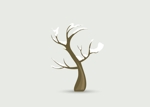 winter trees concept vector illustration