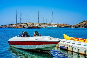 Speed boat and banana boat.