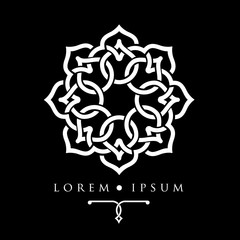 oriental geometric design arabic pattern logo template. 